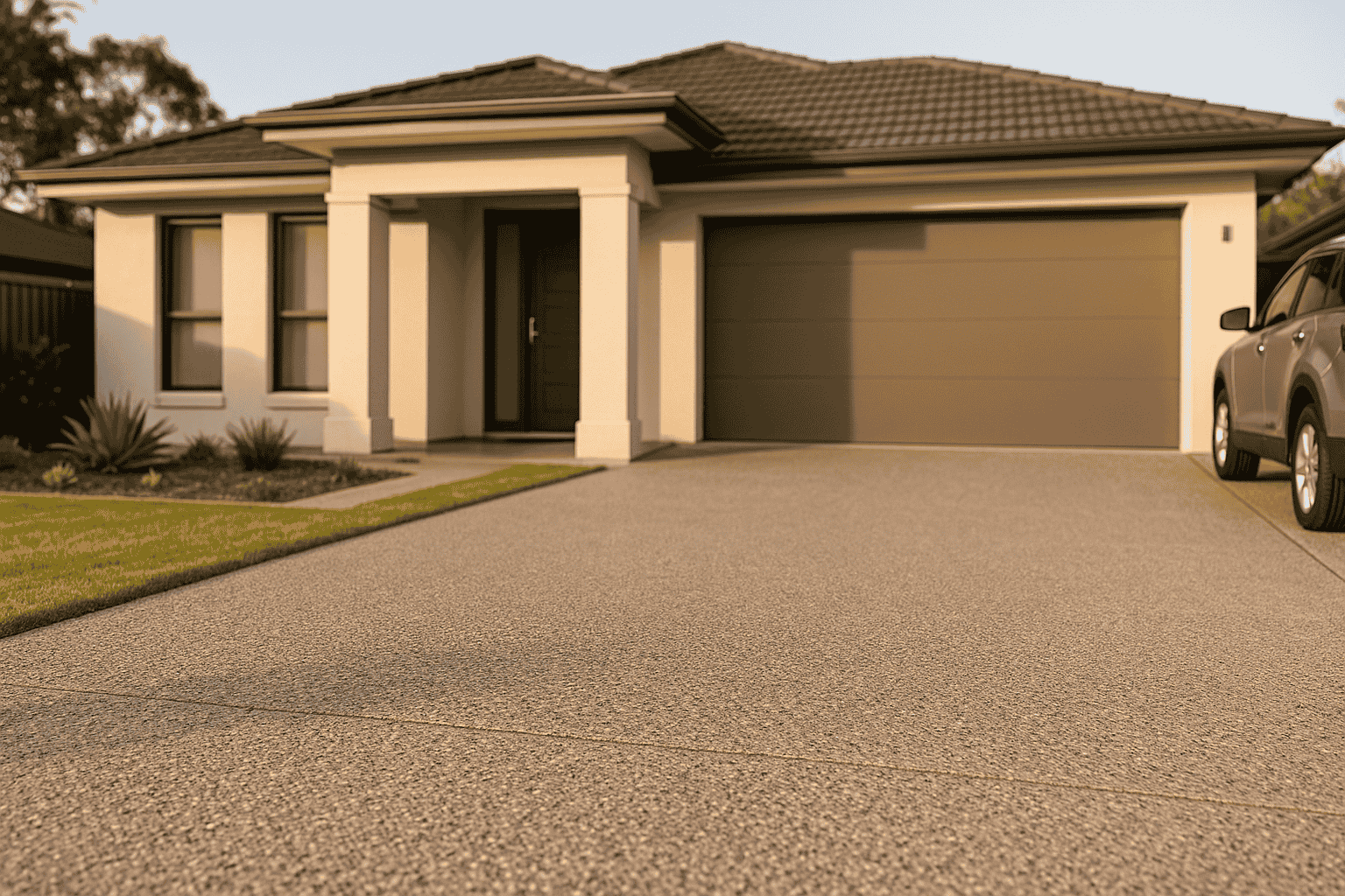 Premium exposed aggregate driveway in Adelaide