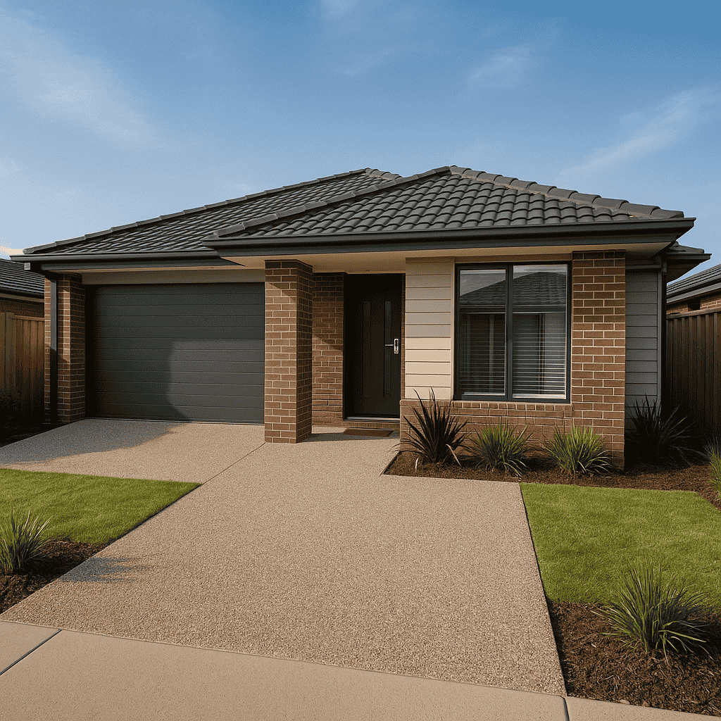 Adelaide driveway and paths in exposed aggregate with neat borders