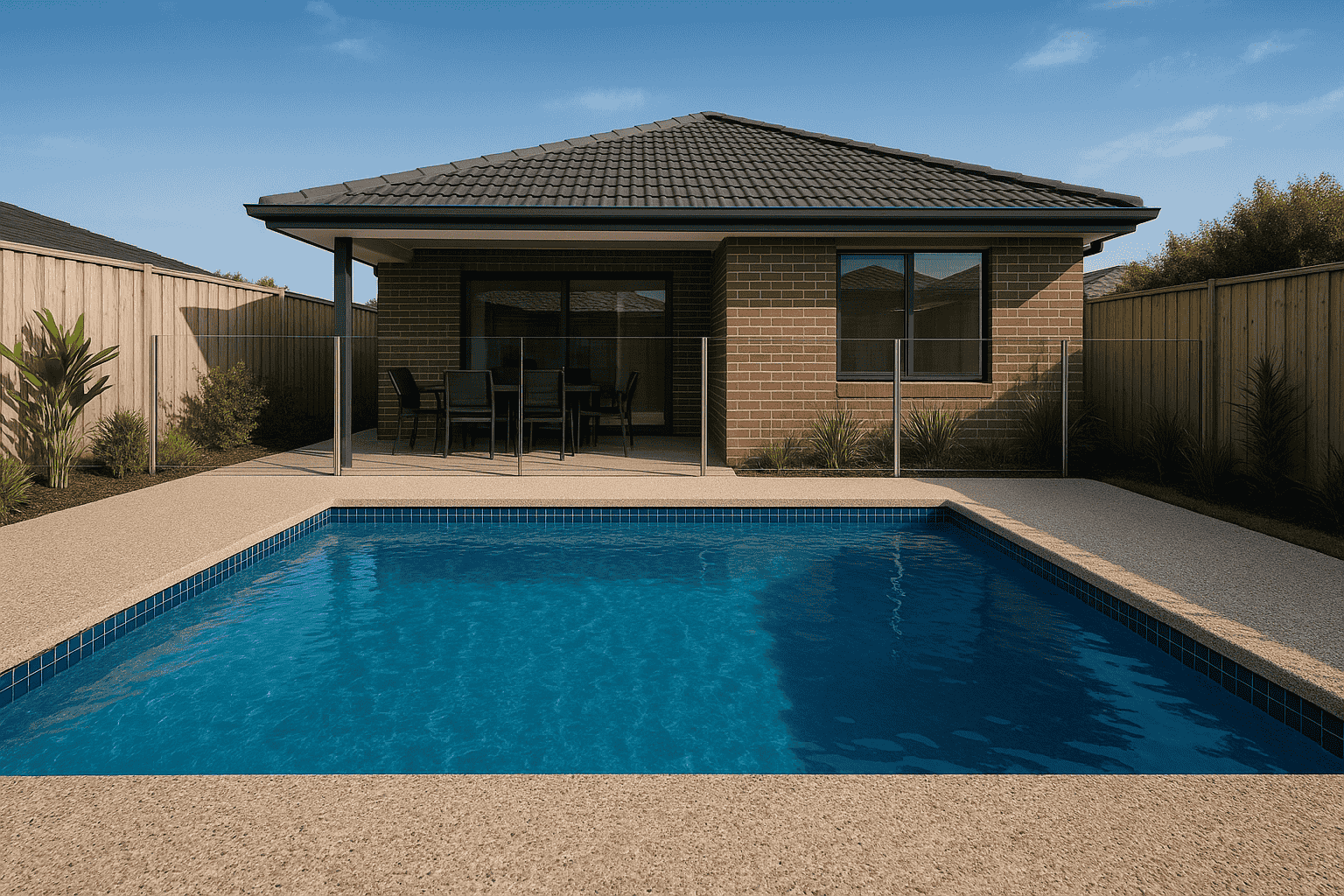 Non-slip pool surround exposed aggregate Adelaide